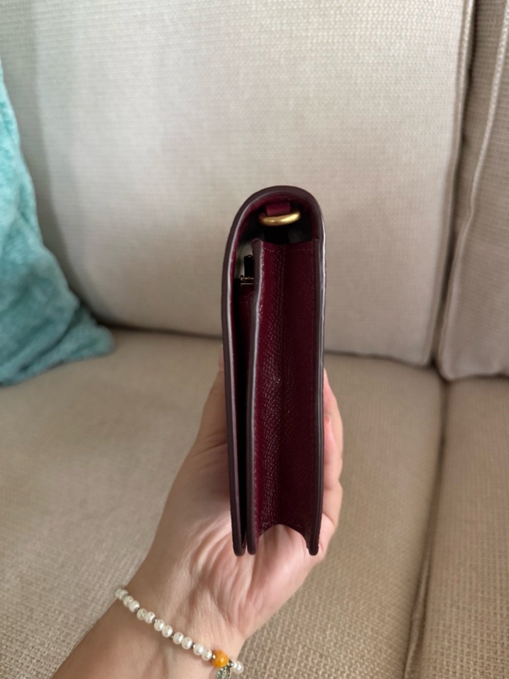 Coach Hayden Pebbled Leather Crossbody Wallet - Deep Red - Picture 8 of 8